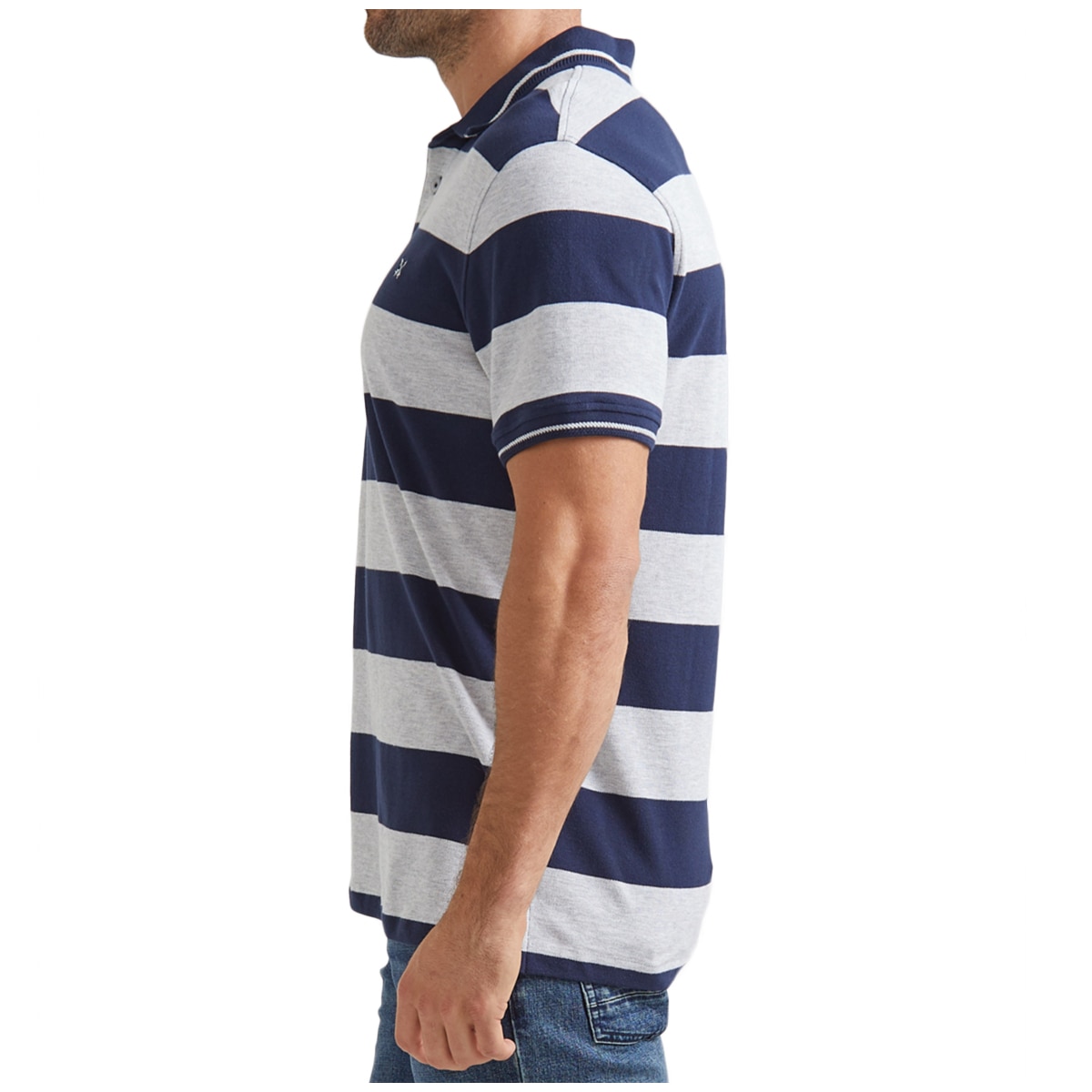Sportscraft Polo stripe - Navy/Melange