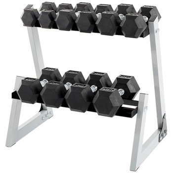 Weider Rubber Hex Dumbbell 80kg Set With Rack