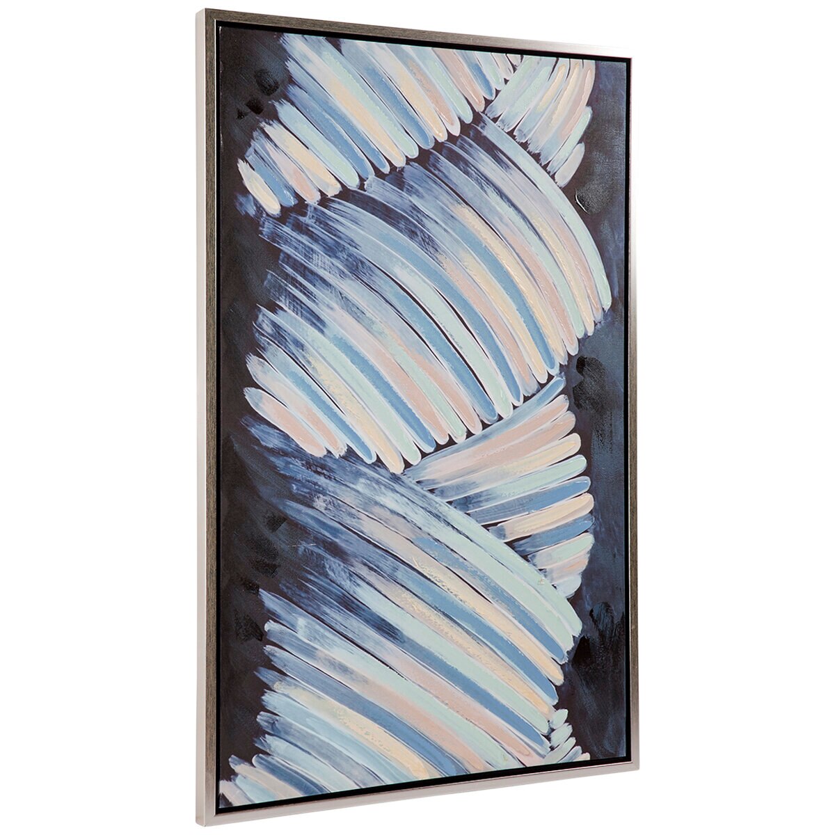 Cafe Lighting and Living Falling Rain Blues Enhanced Canvas Print BlueBlack