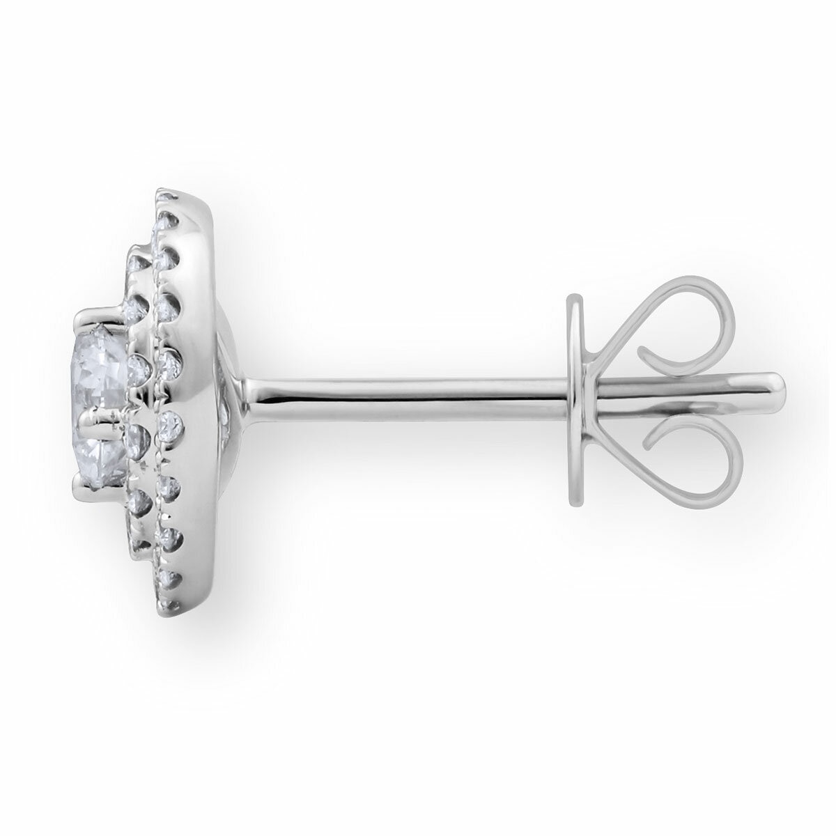 18KT White Gold VS2 I 0.60ctw Round Diamond Double Halo Earrings 18KT White Gold VS2 I 0.60ctw Round Diamond Double Halo Earrings