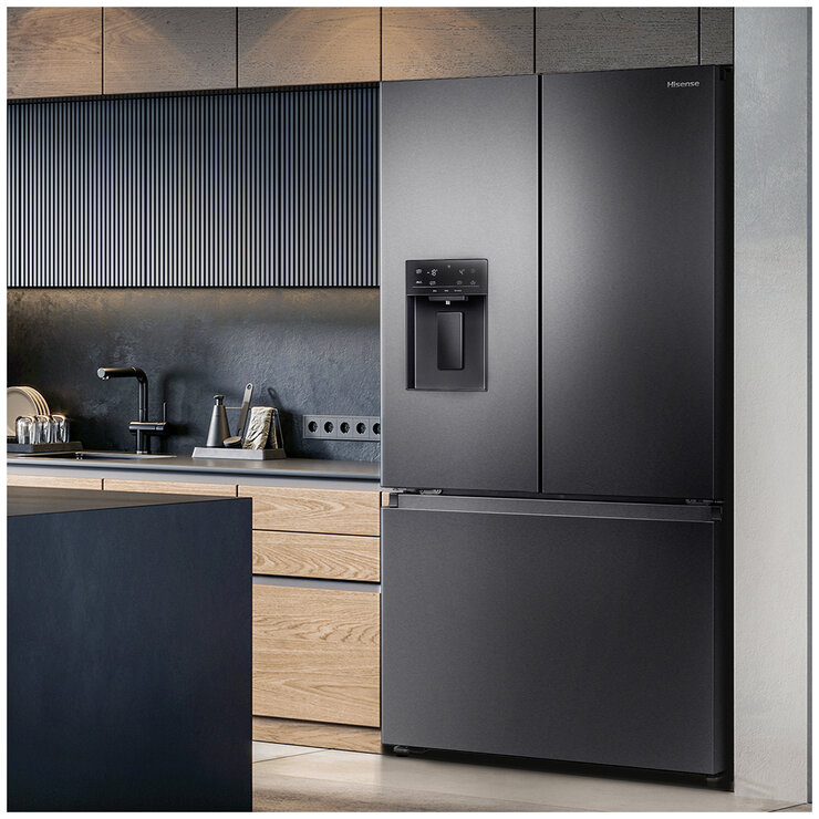 Hisense 634L PureFlat French Door Fridge Dark Steel HRFD634BW