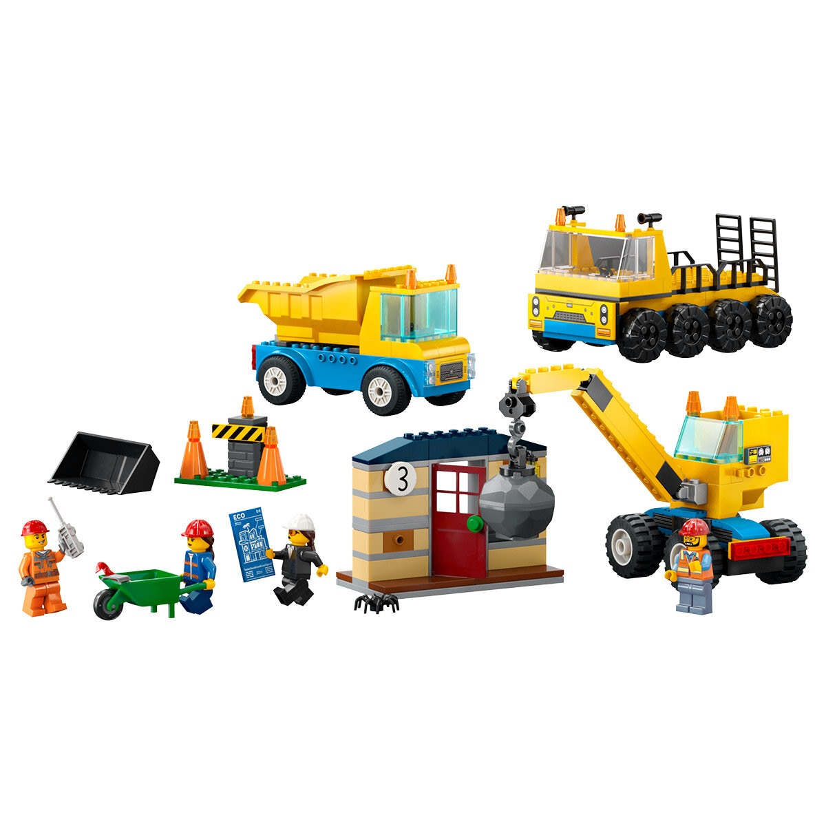 LEGO City Construction Trucks and Wrecking Ball Crane 60391