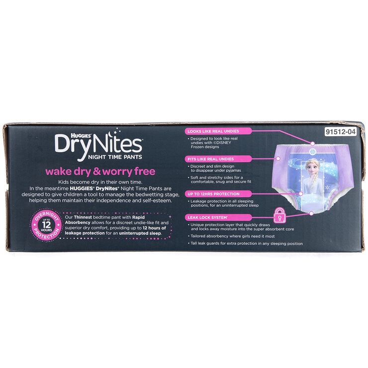 Huggies DryNites Night Time Pants 4-7 Years Girls 2 Pack