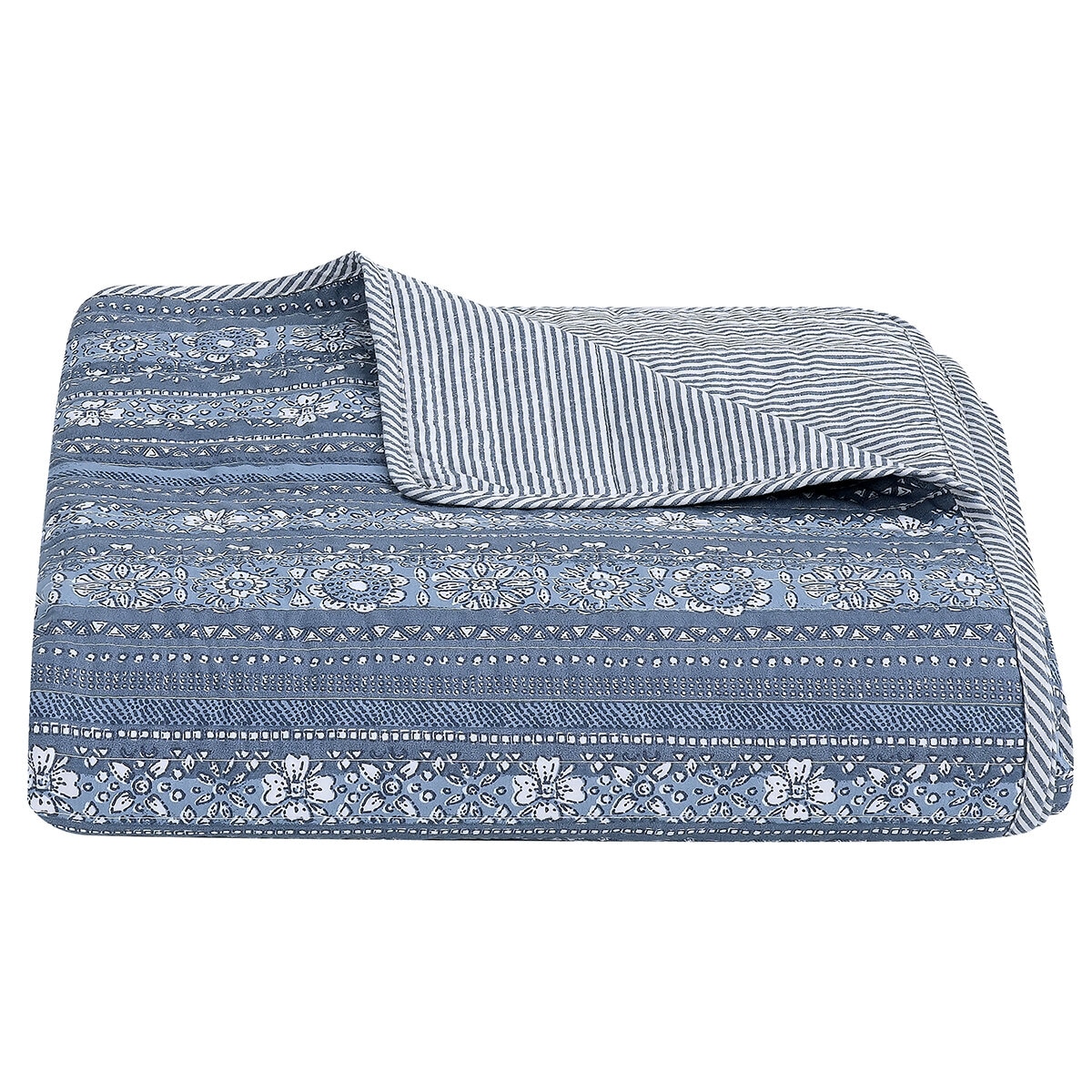 Fraiche Maison Microfiber Quilt Queen Anika Stripe