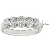 14KT White Gold 1.93ctw Oval Diamond Five Stone Ring