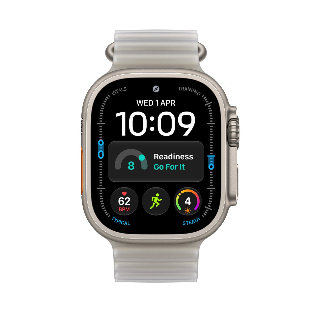 Apple Watch Ultra 4 GPS + Cellular 49mm Natural Titanium Case with Translucent Grey Ocean Band Apple Watch Ultra 4 GPS + Cellular 49mm Natural Titanium Case with Translucent Grey Ocean Band