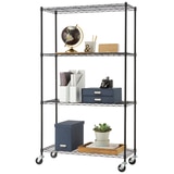 TRINITY Basics 4-Tier 36"x14"x60" Shelving Rack w/Wheels - Black