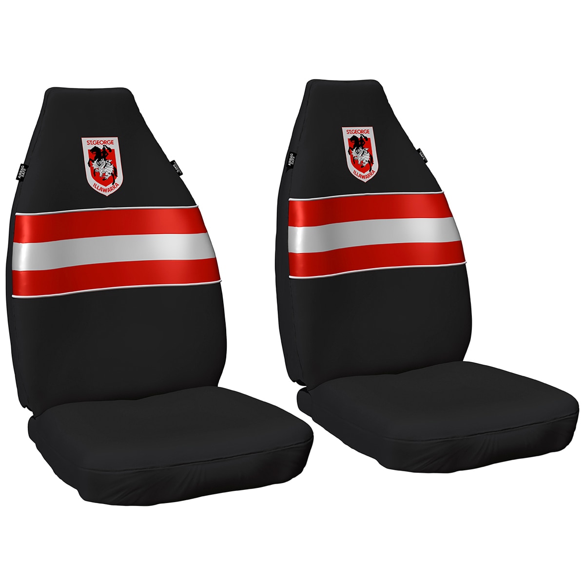 NRL Front Car Seat Covers Set Of 2 One Size Fits All New Zealand Warriors 