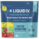 Liquid I.V Hydration Multiplier Variety Pack Electrolyte Powder Drink Mix 30 Sachets Liquid I.V Hydration Multiplier Variety Pack Electrolyte Powder Drink Mix 30 Sachets