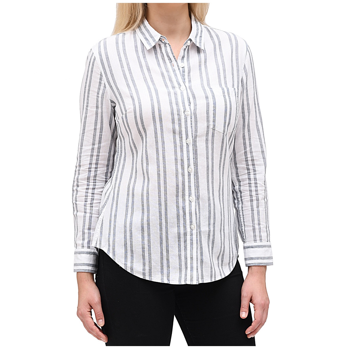 Jachs Women's Linen Shirt - White/Grey