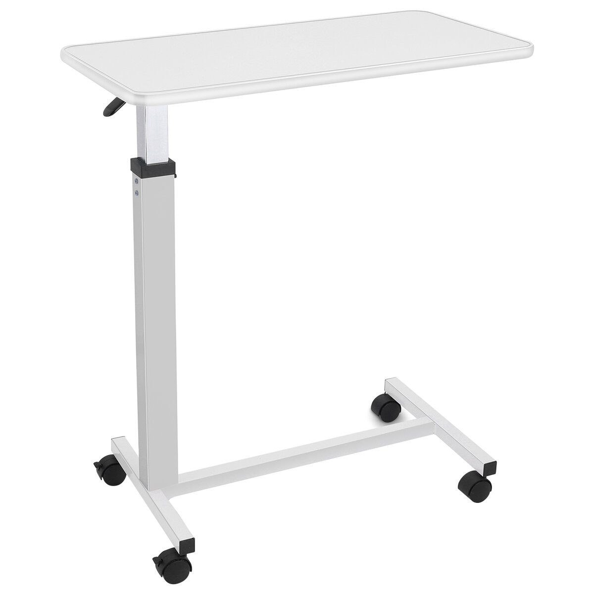 Altus Adjustable Overbed Table With Rolling Lockable Wheels Large White