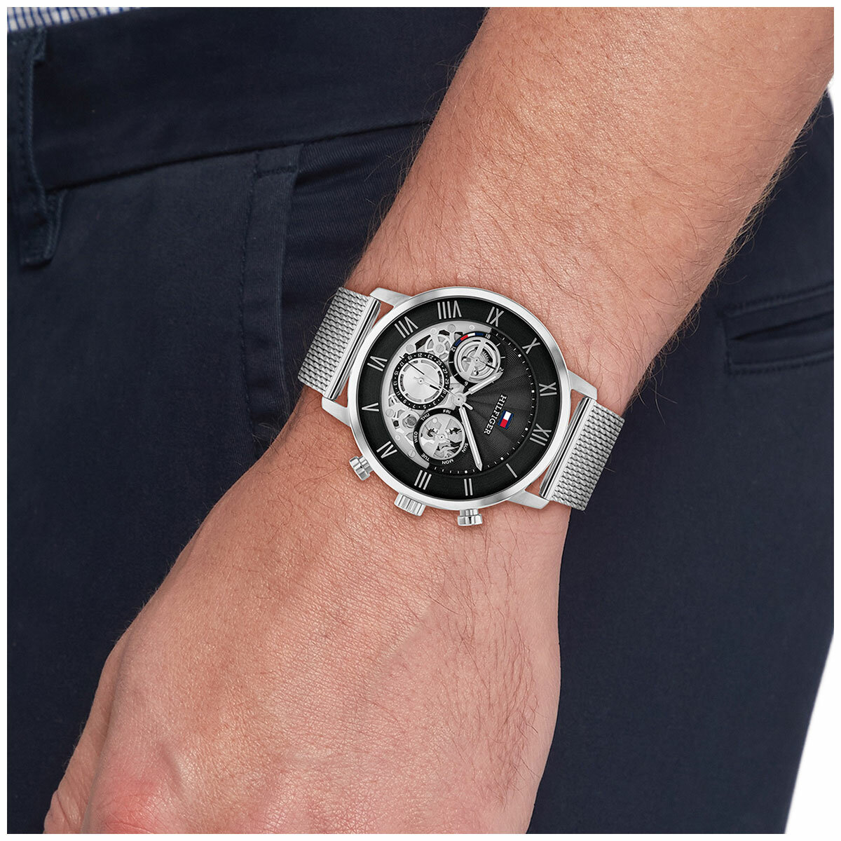 Tommy Hilfiger Legend Stainless Steel Black Dial Men's Watch 1710708