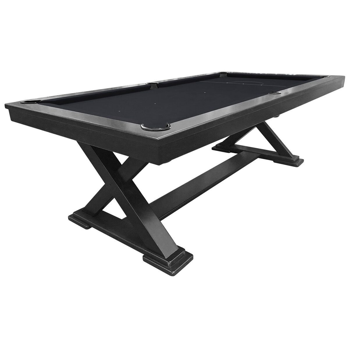 All Table Sports Southern Cross 8ft Pool Table Black Wood Black Felt