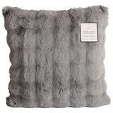 House & Home Luxe Faux Fur Cushion 55cm x 55cm Grey