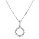 18KT White Gold 0.10ctw Small Ribbon Pendant