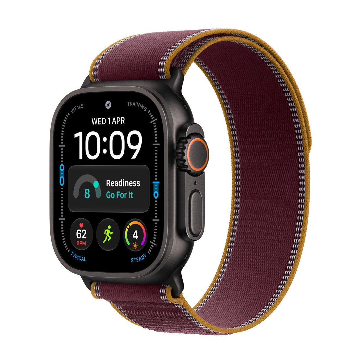 Apple Watch Ultra 4 GPS + Cellular 49mm Black Titanium Case with Burgundy Trail Loop Apple Watch Ultra 4 GPS + Cellular 49mm Black Titanium Case with Burgundy Trail Loop