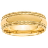 14KT Yellow Gold Men's 7mm Milgrain Wedding Band