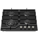 Midea 60cm Black Glass Gas Cooktop Black MCG601GBL