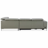 Aiden & Ivy Leather Power Sectional With Ratchet Headrest