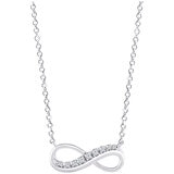 18KT White Gold 0.05ctw Diamond Infinity Pendant
