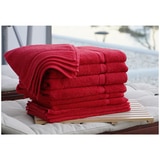 Kingtex Plain dyed 100% Combed Cotton towel range 550gsm Bath Sheet set 14 piece - Red