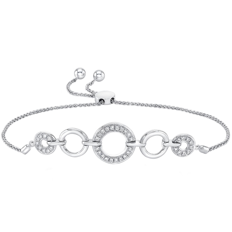 18KT White Gold 0.40ctw Round Brilliant Cut Diamond Bracelet Costco