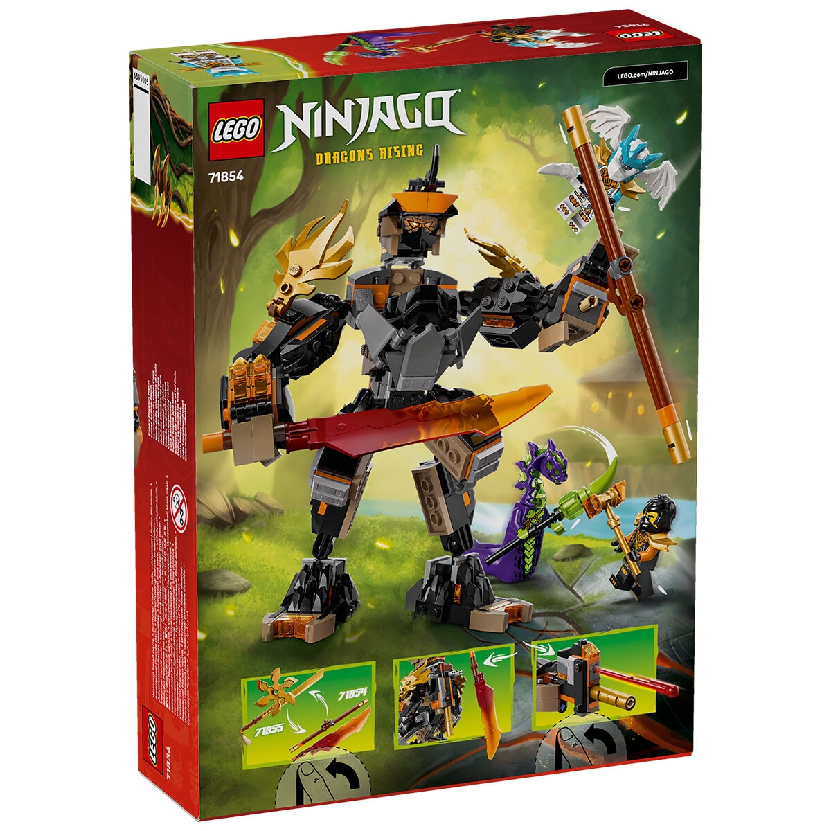 LEGO NINJAGO Cole’s Mission Mech & Dragon Zane 71854