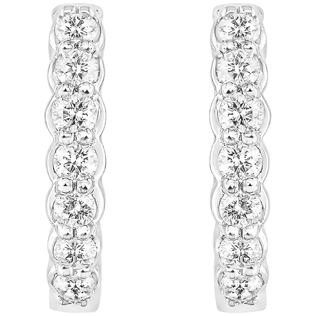 18KT White Gold 0.38ctw Round Diamond Lever Back Earrings