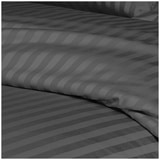 Kingtex 1200TC Egyptian Cotton Sateen Stripe Quilt Cover Set Queen - Charcoal