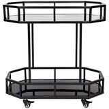 Cafe Lighting Brooklyn Mirrored Bar Cart Black
