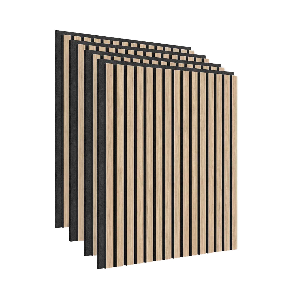Artika Sonolok Sound-Absorbing Slatted Wall Panel Kit - Oak & Black