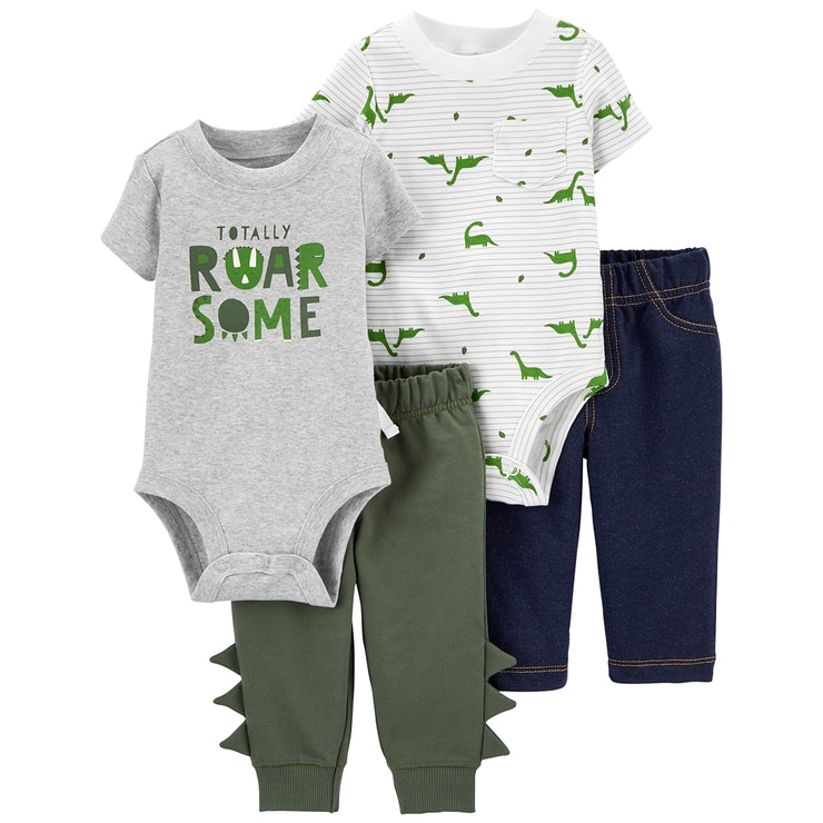Carters 4pc Infant Layette - Boys Dinosaur Carters 4pc Infant Layette - Boys Dinosaur