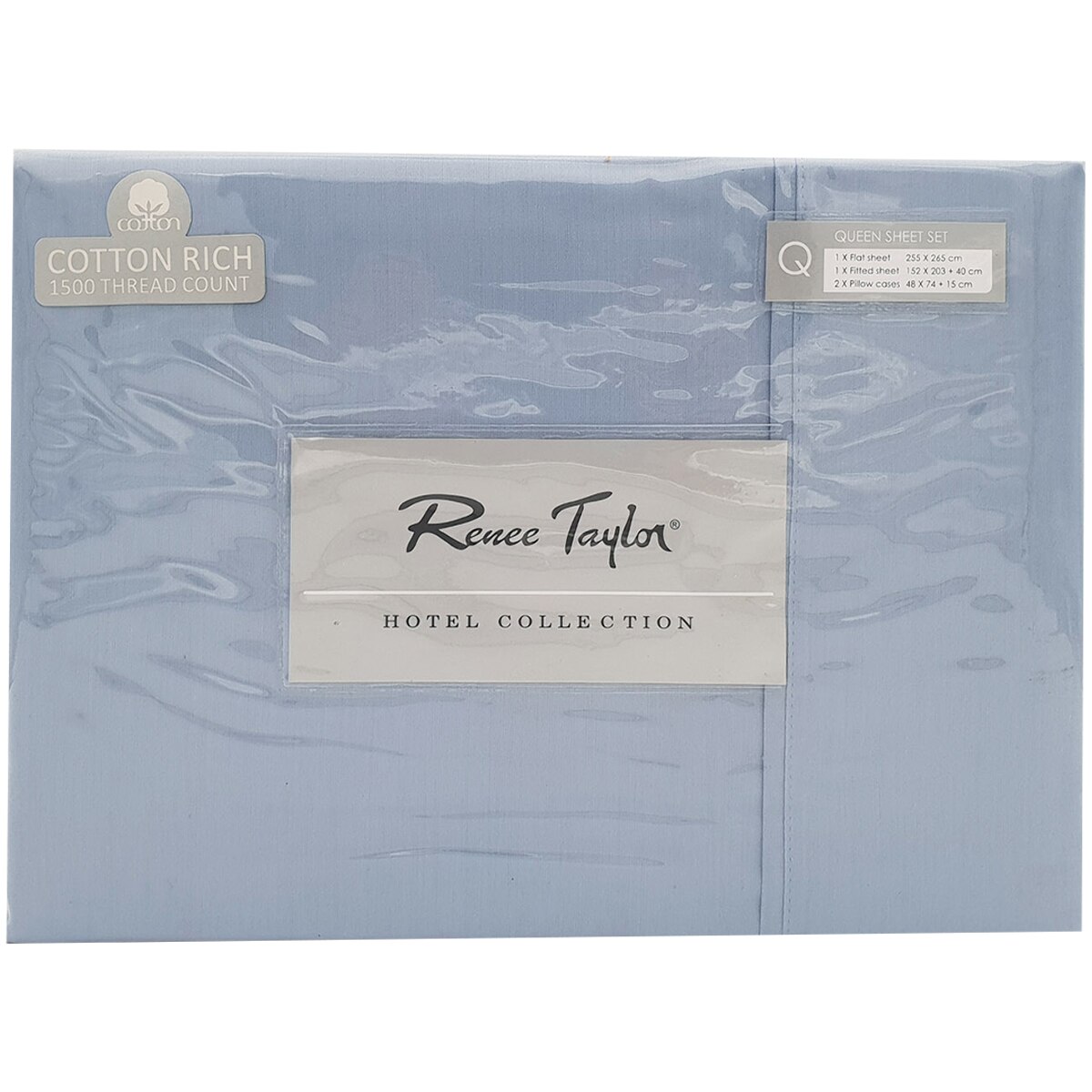 Bdirect Renee Taylor 1500 Thread Count Cotton Blend Sheet Set - Queen - Indigo