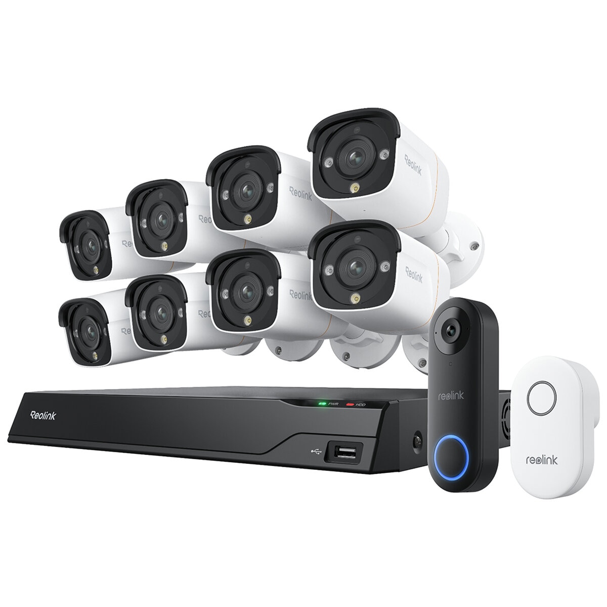 Reolink NVR 12MP 4 Cam Security System And Video Doorbell PoE NVS16-12MB81DBP Reolink NVR 12MP 4 Cam Security System And Video Doorbell PoE NVS16-12MB81DBP