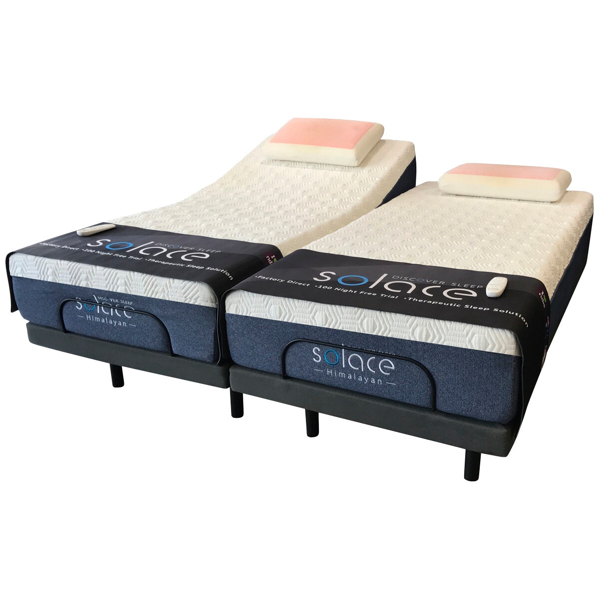 Solace Himalayan Mattress + Better Sleep Adjustable Base Super King Charcoal Grey