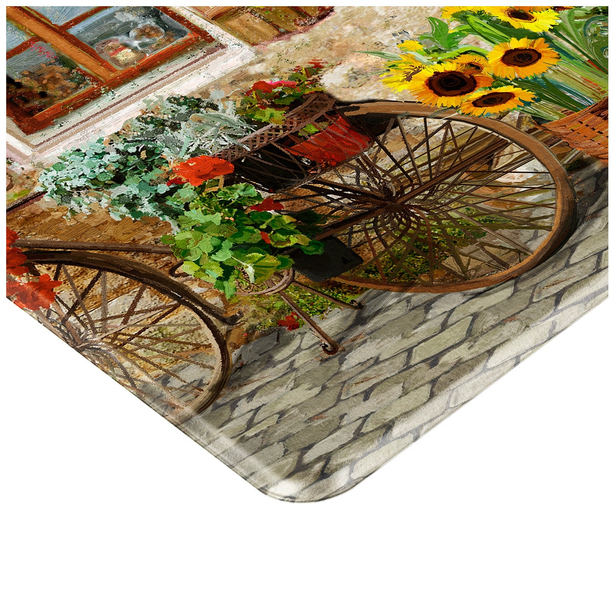 Comfort Chef Beveled Kitchen Mat - Sunflowert