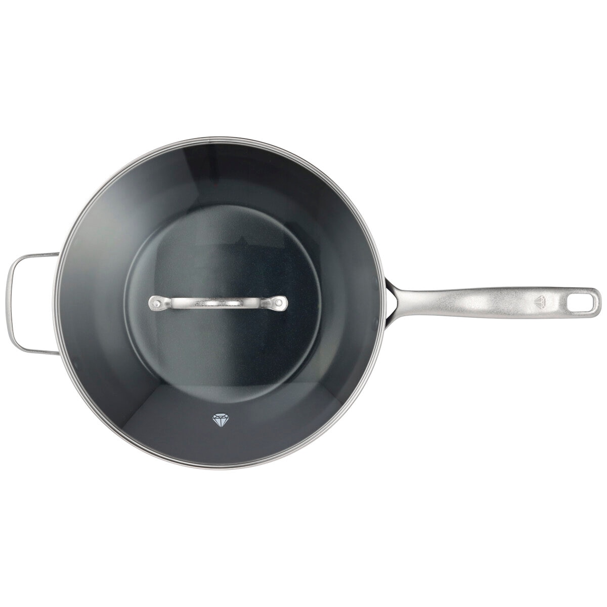 Blue Diamond Wok With Steamer and Lid 30cm
