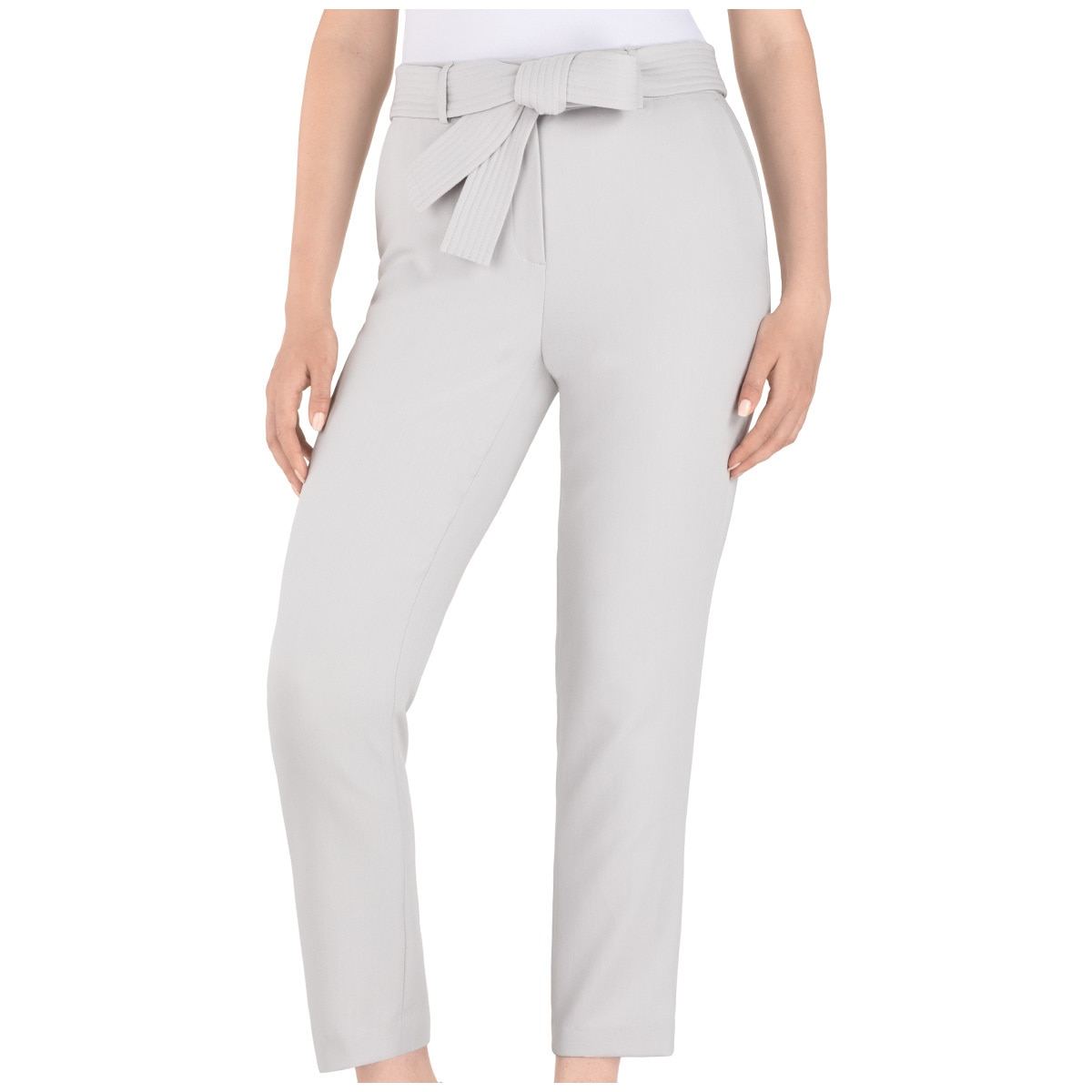 Hilary Radley Tie Front Women's Pant - Light Grey