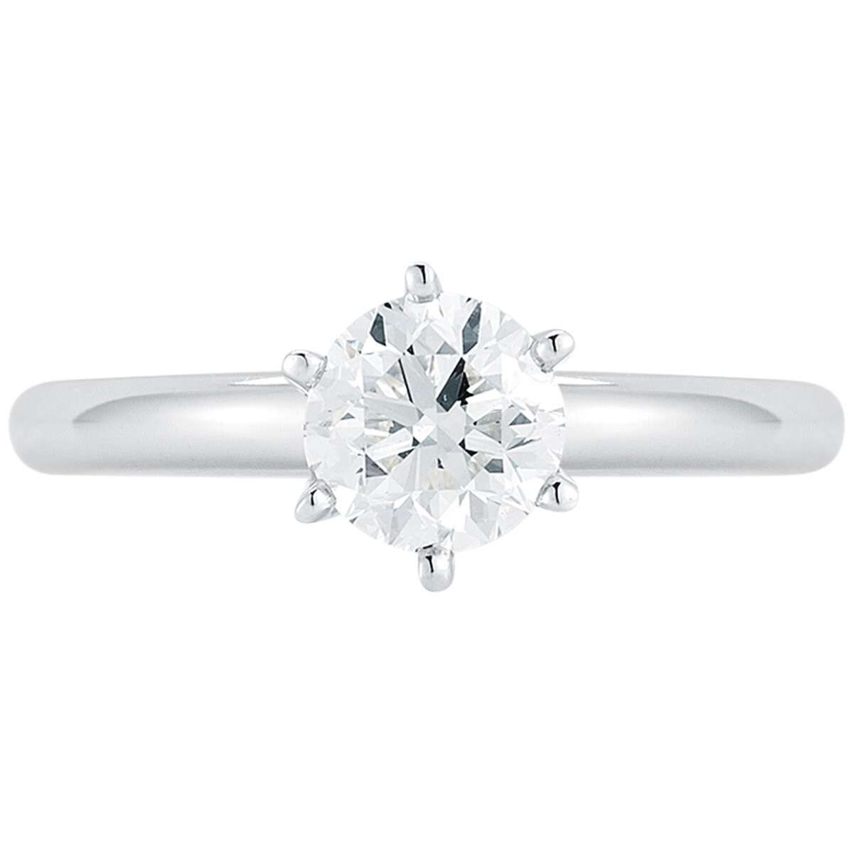 18KT White Gold 0.80CTW Round Solitaire Diamond Ring/