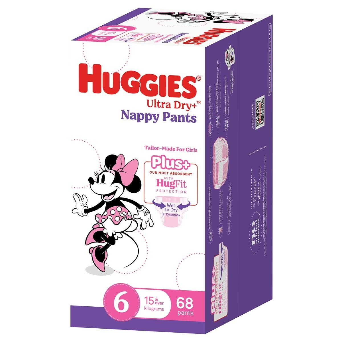 Huggies Nappy Pants+ Size 6 Girl 68CT