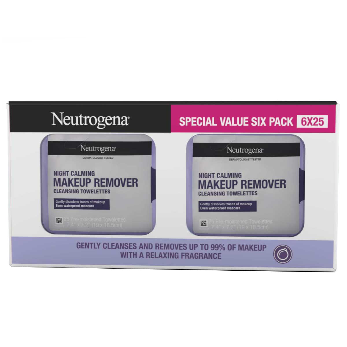 Neutrogena Night Claming Wipes 6 x 25 Pack