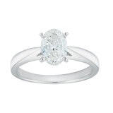 Platinum 1ctw Oval Diamond 4 Prong Ring