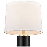 Bridgeport Designs Black Metal Cylinder Table Lamp Black and Honey Brass