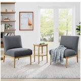 Thomasville 3 Piece Fabric Chair And Accent Table Set