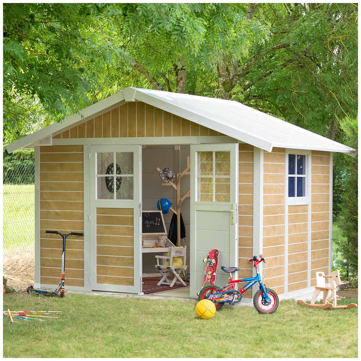 Grosfillex Sherwood Nat. 7.5 Metre square Deco Garden Shelter