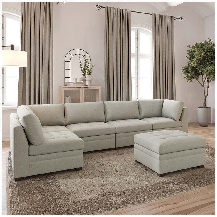 Thomasville 6 Piece Modular Fabric Sectional Thomasville 6 Piece Modular Fabric Sectional