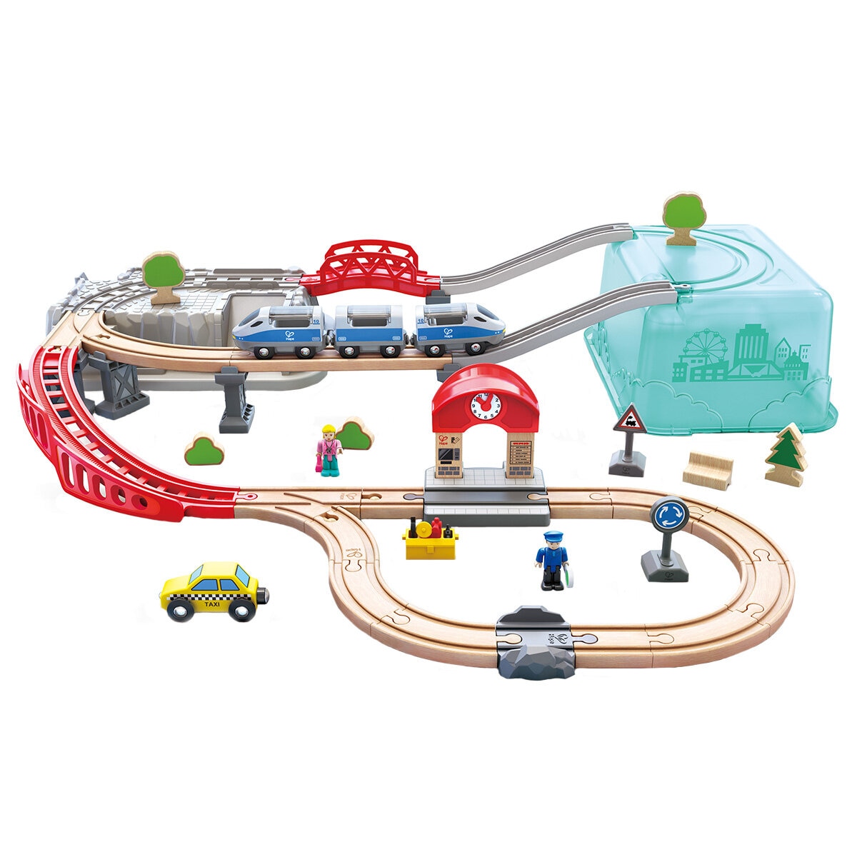 Hape City Train Bucket Set