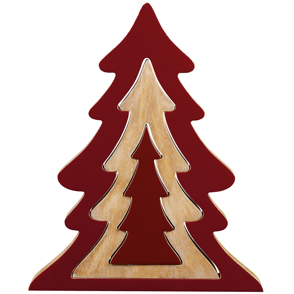 Nesting Wood Trees 45cm Red