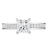 Platinum 3.07ctw Princess Cut Diamond Bridal Set With 1.2ctw Centre