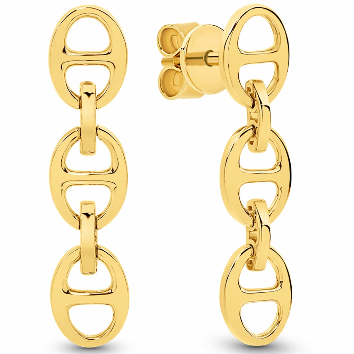 18KT Yellow Gold Mariner Link Drop Earrings